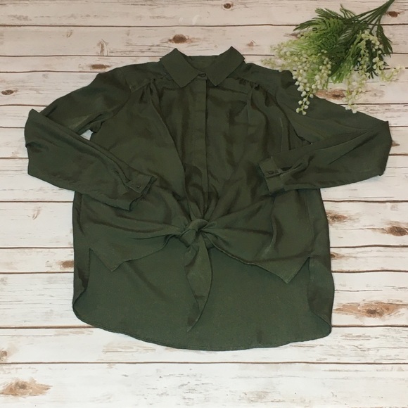 Maeve by Anthropologie Olive Tuesday Button Down  Size XS - Picture 6 of 9
